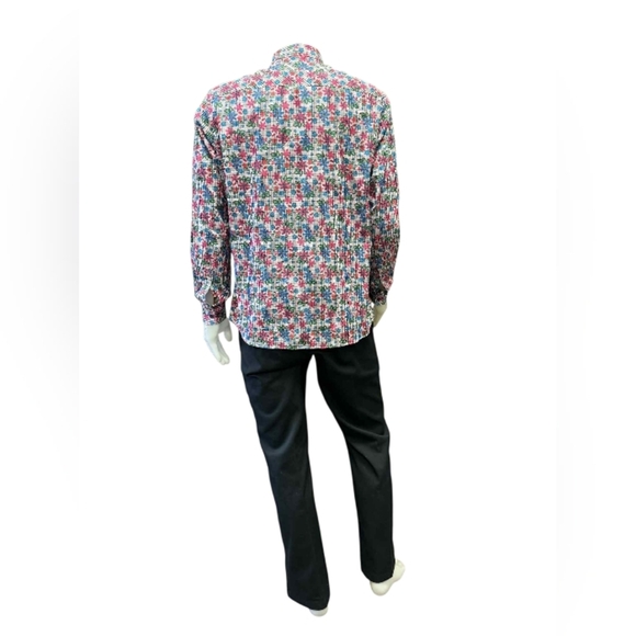 Au Noir Plaid Floral Button Down Longsleeve Pink/Blue/Green/White Size 5 Shirt - Picture 4 of 7